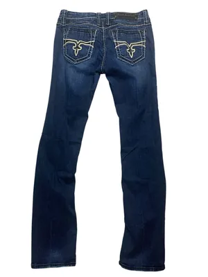 Rock Revival size 31 Eugenia denim Indigo Bootcut Jeans Contrast Stitching west thumbnail 2