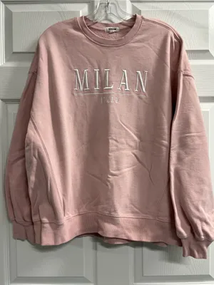 Garage Milan Italy Embroidered Pink Crewneck Sweatshirt - Size Medium - VGUC thumbnail 1