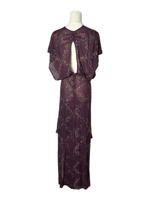 Free People FP One Purple Asymmetrical Hem Livia Maxi Dress Boho Summer READ thumbnail 2