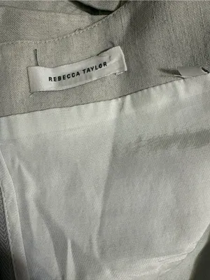 Rebecca Taylor Linen Square-Neck Pleated Romper Size 8 Color Rye thumbnail 11