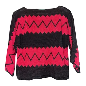 Lauren Ralph Lauren Southwestern Linen‎ Sweater Sz Med Dolman Sleeves Geometric thumbnail 1