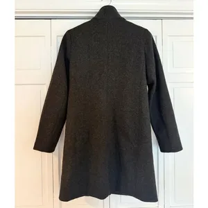 Chartou grey wool blend funnel neck peacoat size small Gray thumbnail 5