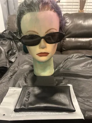 Quay Black Oval Sunglasses Could Never NWT thumbnail 3