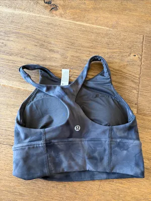 lululemon athletica wonder train‎ long line Sports Bra - Charcoal Tie-Dye 4 thumbnail 3