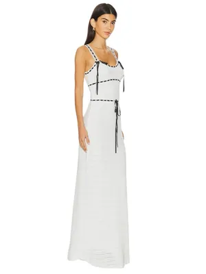 For Love & Lemons Mayfair Maxi Dress in White XSmall Womens Knit thumbnail 3