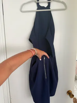 Revolve Dress Navy Short halter neck thumbnail 4