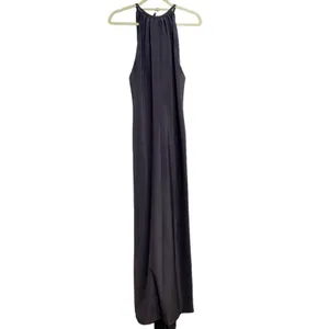 Black Shimmer High Neck Maxi Gown Open Back Formal Dress Sz S thumbnail 2