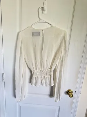 Reformation Ivory Farrow Blouse thumbnail 4