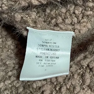Mable Brown Fuzzy Boucle Cropped Sweater Jacket Teddy Shacket Small thumbnail 5