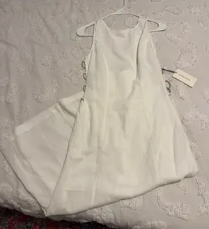 Mimosa white midi dress with silver rings thumbnail 1