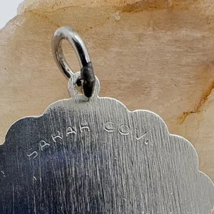 Vintage Sarah Coventry Sunday's Child Silver‎ Tone Scalloped Charm Pendant 229 thumbnail 3