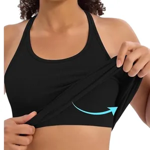 NWT ~ Women's Black Ribbed Racerback Tank Top & Built In Bra ~ Ladies Plus XXL thumbnail 3