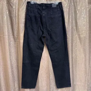 American Eagle Black High Waist Paper Bag Mom Jeans Size 8 thumbnail 2