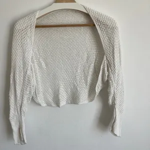 Crochet Open Front Crop Cardigan Mesh Bolero Knit Top thumbnail 1