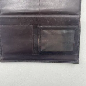 Vtg Lauren Ralph Lauren Wallet Croc Embossed Brown‎ Leather Checkbook Pocketbook thumbnail 13