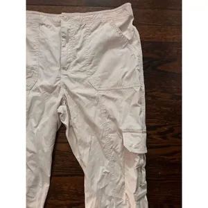 Abercrombie‎ & Fitch Cargo Pants Women 16 Beige Utility Straight Leg Cotton 33 thumbnail 2
