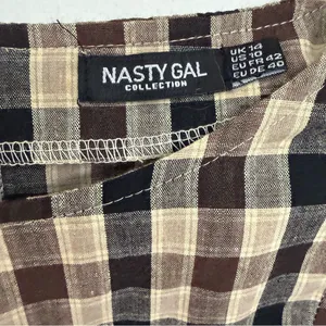 Nasty Gal Checkered Puff Sleeve Mini Dress thumbnail 4