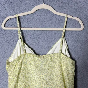 H&M Dress Womens 8 Yellow‎ Green A Line Baby Doll Spaghetti Straps Dress NEW thumbnail 5