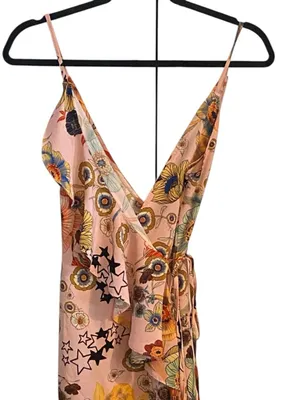 Topshop Star Power Ruffle Wrap Slip Dress pink midi dress floral wedding guest thumbnail 7