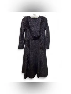 TOUCH Israel Women’s Modest Sparkle Feather Trim Evening Dress Size EU 40 thumbnail 2