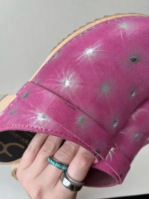 Cape Clog Starburst Colorful Silver Pink Suede European Clogs Size EU 40 US 9 thumbnail 7