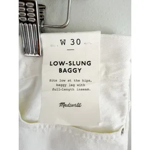 Madewell | NWT Low-Slung Baggy Jean White Wide Leg Denim | Sz 30 thumbnail 4