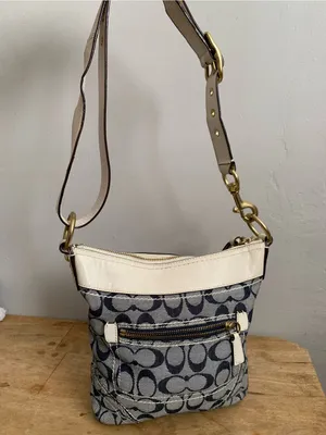 Coach Legacy jacquard leather Medium Duffle y2k signature Denim crossbody 10402 thumbnail 6