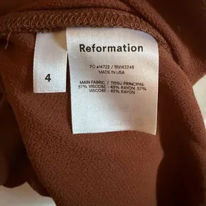 Reformation Mignon Ruched Spaghetti Strap Body Con Midi Dress in Toffee Brown thumbnail 7