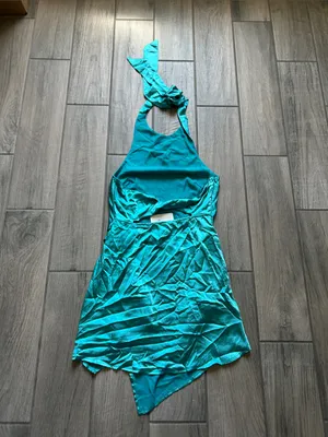 Angel Biba Teal Halter Asymmetrical Dress thumbnail 4
