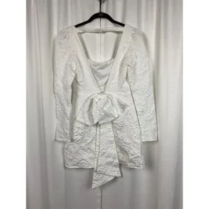 Lulus White Jacquard Elevated Icon Mini Dress Sz.M NWT thumbnail 12