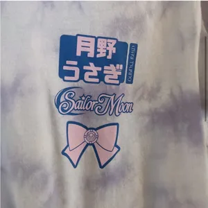 New Sailor Moon Purple Tie Dye Crop Shirt Size M thumbnail 4