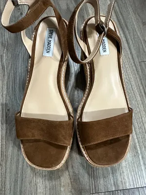 Steve Madden Brown Suede Platform Ankle Strap Sandals thumbnail 2
