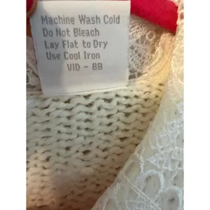 Blair‎ Boutique Vintage Lace Collar Pearl Button Knit Sweater Off-White Large thumbnail 3