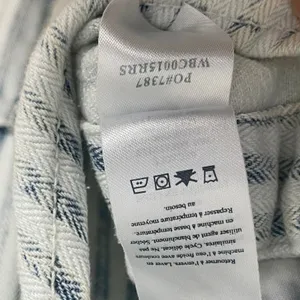Faherty Overalls Topsail Railroad Stripe Faded Light‎ Wash Blue White Women XS thumbnail 14