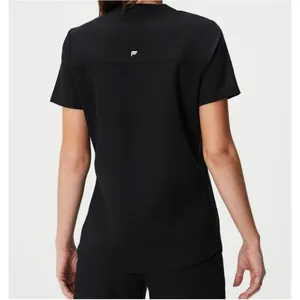 ✨Fabletics Women's Vital 1-Pocket Scrub Black Sz Large Top✨ thumbnail 3
