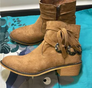 Mi.Mi Valencia Western Style brown booties ankle boots shoes thumbnail 3