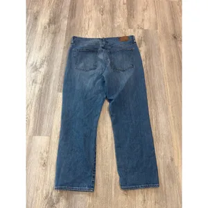 Madewell Straight Crop Jeans Medium Wash Distressed High Rise Size 32 thumbnail 3