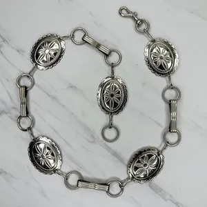 Western Concho Silver Tone Chain Link Belt Extra Small/Small (XS/S) ✨ thumbnail 1