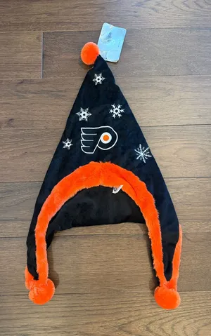 Philadelphia Flyers Black & Orange Pom Pom Winter Hat NWT - C8-114 thumbnail 1