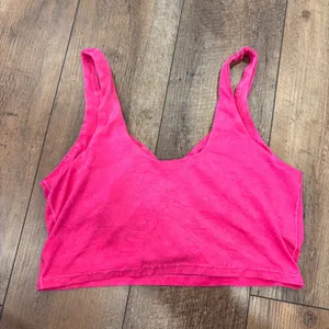 OFFLINE By Aerie Real Me Low Key Longline Sports Bra Sz XL Fuchsia Pink Padded thumbnail 5