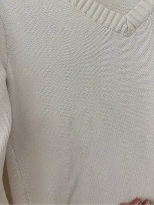 Brandy Melville white v neck sweater thumbnail 3