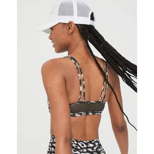 Offline By Aerie Goals Plunge Sports Bra Gray Size Large thumbnail 2