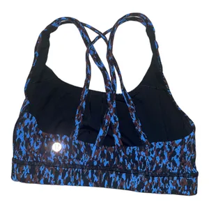Lululemon Energy Bra Racerback Blue Print Size 4 thumbnail 3