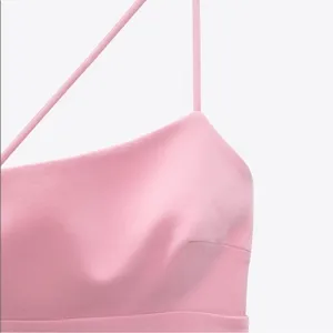 Zara Asymmetric Mini Dress with Built in Short‎ in Light Pink Size Extra Small thumbnail 4