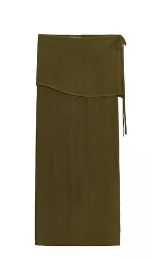 Zara Olive Maxi Skirt thumbnail 1