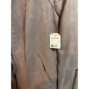 Free People Vegan Leather‎ Moto Jacket Mauve Purple Ribbed Knit Panels Size 4 thumbnail 5