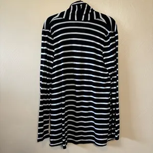 Lauren Ralph Lauren Women’s Cardigan Open Long Sleeve Striped‎ Blue Size Medium thumbnail 4