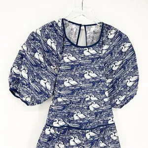 NWT Laura Ashley x Urban Outfitters Swan Puff Sleeve Mini Dress‎ XS Cottagecore thumbnail 4