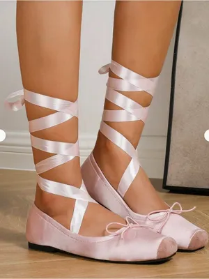 NIB Pink Satin Ballerina Slippers sz 9.5 M thumbnail 3