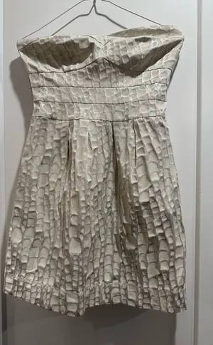 American Eagle Cream Strapless‎ Dress Size 6 thumbnail 1
